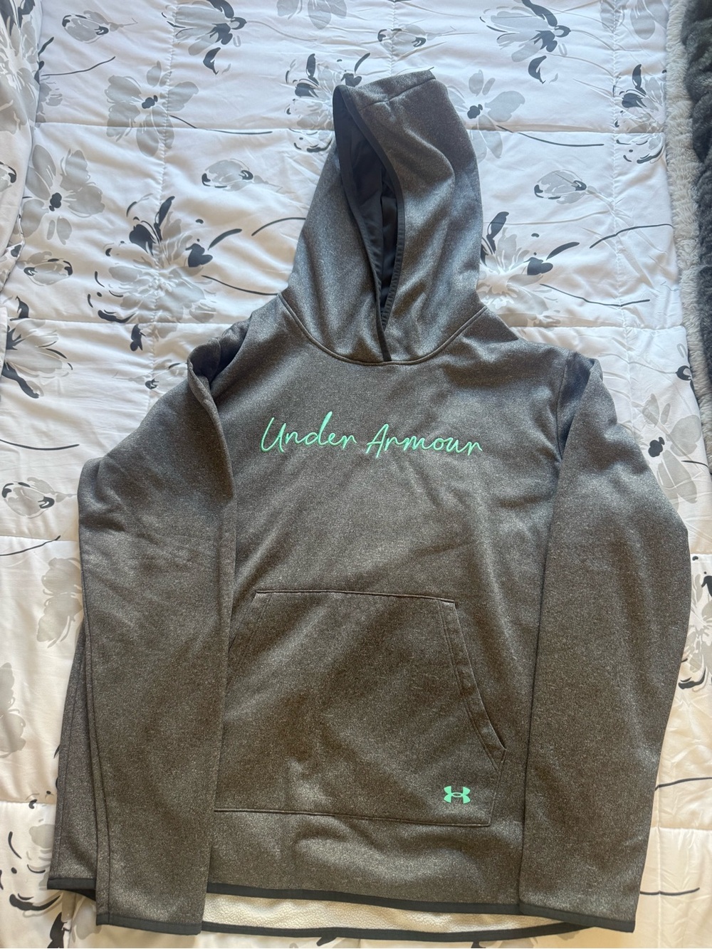 LG Women’s Gray Hoodie Sweatshirt with Mint Script Logo